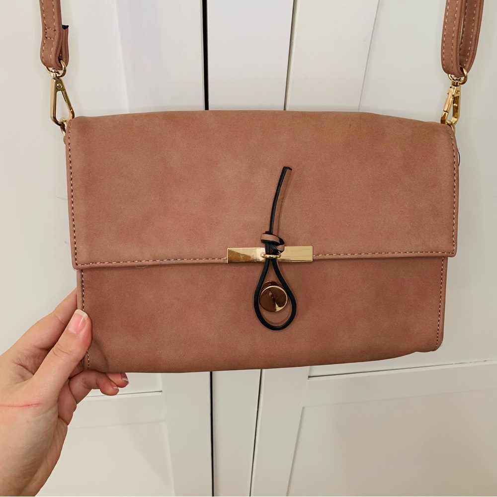 Le Miel Blush Pink Vegan Leather Crossbody Bag